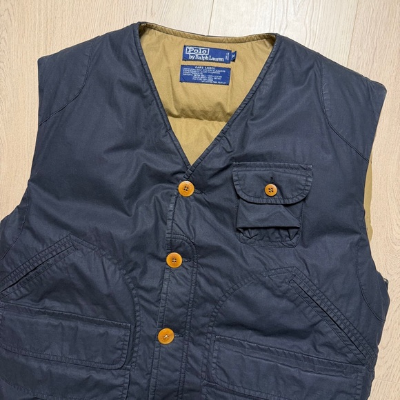 Vintage Polo Ralph Lauren Utility Hunting Goose Down Puffer Vest Mens Medium 80s - Picture 7 of 12